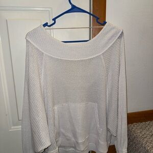 We The Free White Off-the-Shoulder Sweater Relaxed Fit